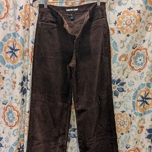 Women's Wide Straight Leg Brown Corduroy Pants